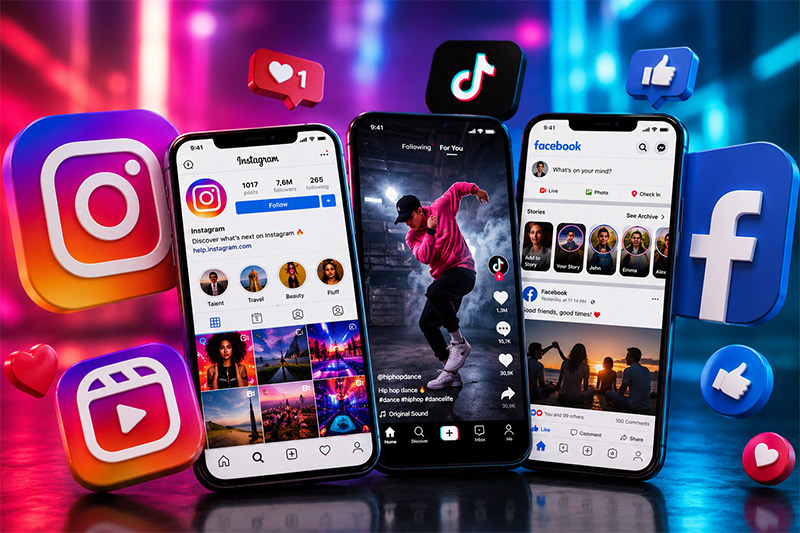 Link zu Instagram und Tiktok